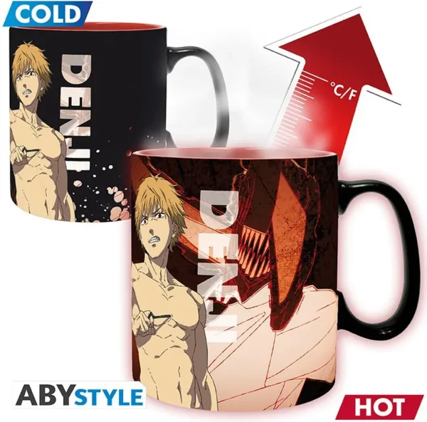Taza termica abystyle chainsaw man denki y aki 460ml