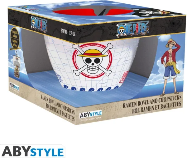 Bowl de ramen con palillos abystyle one piece monkey d. luffy