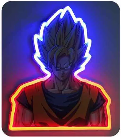Mural lampara neon teknofun madcow entertainment dragon ball z goku saiyan 30 cm