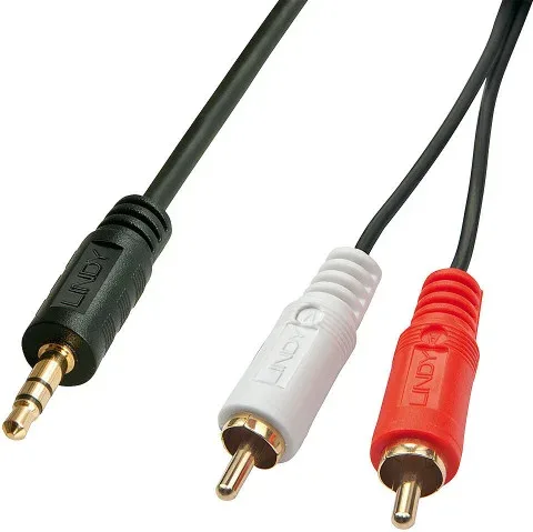 Lindy 35681 cable de audio 2 m 3,5mm 2 x RCA Negro, Rojo, Blanco