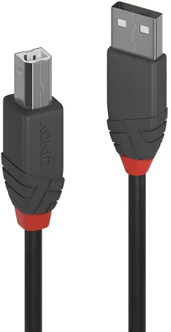 Lindy 36677 cable USB USB 2.0 10 m USB A USB B Negro, Gris, Rojo