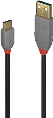 Lindy 36887 cable USB USB 2.0 2 m USB A USB C Negro, Gris