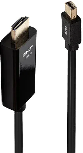 Lindy 36926 adaptador de cable de vídeo 1 m HDMI tipo A (Estándar) Mini DisplayPort Negro