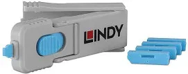 Lindy 40324 bloqueador de puerto Bloqueador de puerto + clave DisplayPort Azul Acrilonitrilo butadieno estireno (ABS) 5 pieza(s)