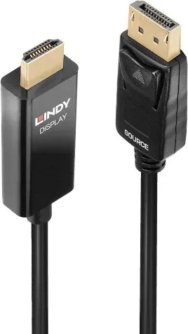 Lindy 40926 adaptador de cable de vídeo 2 m DisplayPort HDMI tipo A (Estándar) Negro