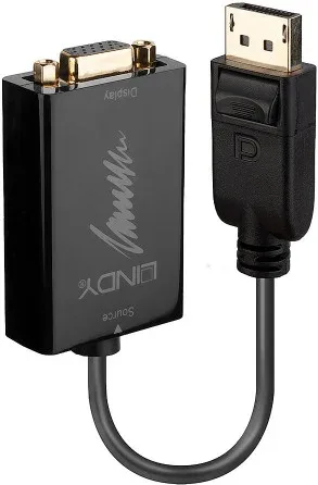 Lindy 41006 adaptador de cable de vídeo 0,15 m VGA (D-Sub) DisplayPort Negro