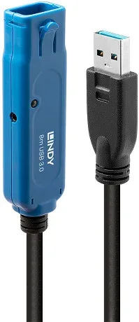 Lindy 43158 cable USB USB 3.2 Gen 1 (3.1 Gen 1) 8 m USB A Negro