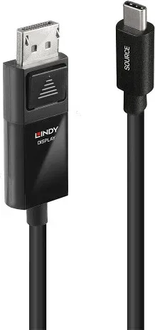 Lindy 43343 adaptador de cable de vídeo 3 m USB Tipo C DisplayPort Negro