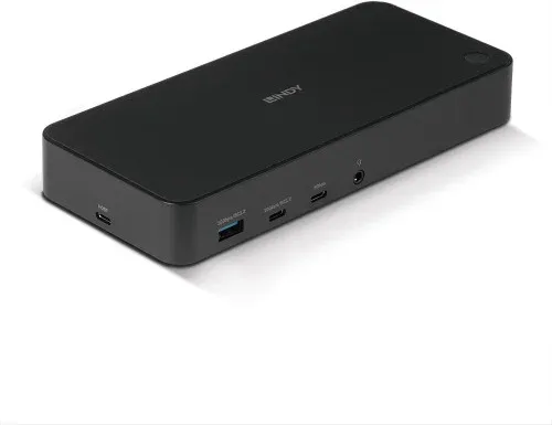 Lindy 43366 base para portátil y replicador de puertos Acoplamiento USB 3.2 Gen 2 (3.1 Gen 2) Type-C Negro