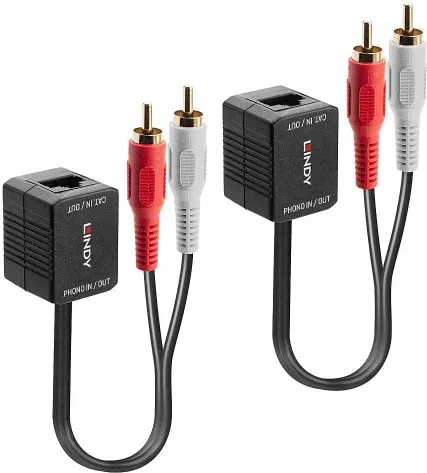 Lindy 70460 extensor audio/video Transmisor de señales AV Negro, Rojo, Blanco