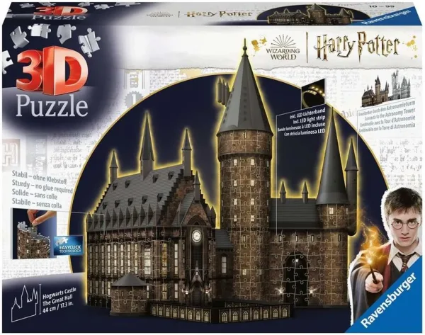 Puzzle 3d ravensburger harry potter castillo de hogwarts -  el gran salon -  night edition