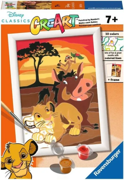 Kit para pintar con números ravensburger creart serie e el rey león