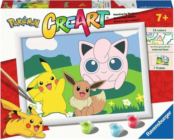 Kit para pintar con números ravensburger creart serie d pokemon: clasicos