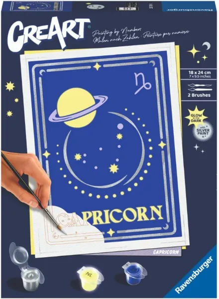 Kit para pintar con números ravensburger creart serie trend d zodiac: capricornio
