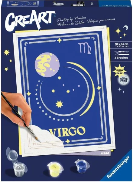 Kit para pintar con números ravensburger creart serie trend d zodiac: virgo