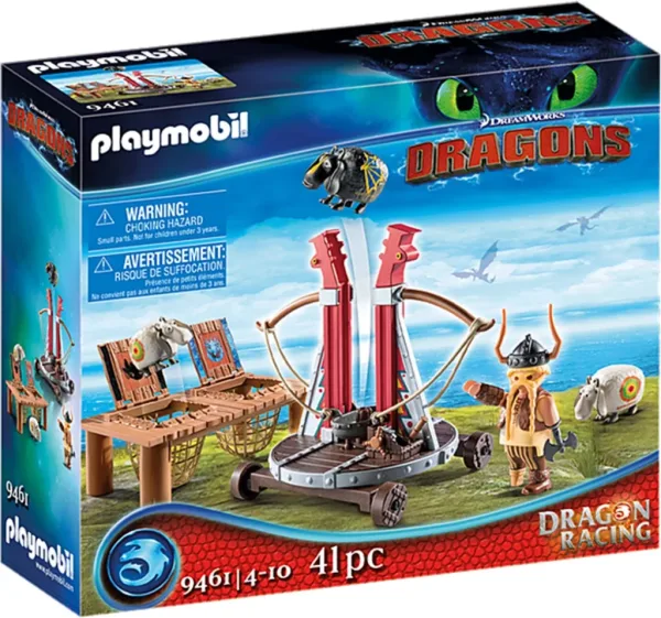 Playmobil como entrenar a tu dragon bocon con lanzadera de ovejas