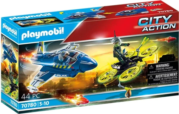 Playmobil policia avion : persecucion dron