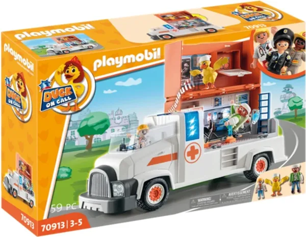 Playmobil duck on call camion ambulancia