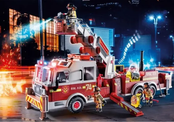 Playmobil vehiculos de rescate: camion de bomberos con escalera