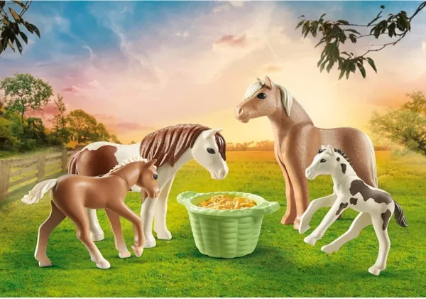 Playmobil 2 ponis con potros