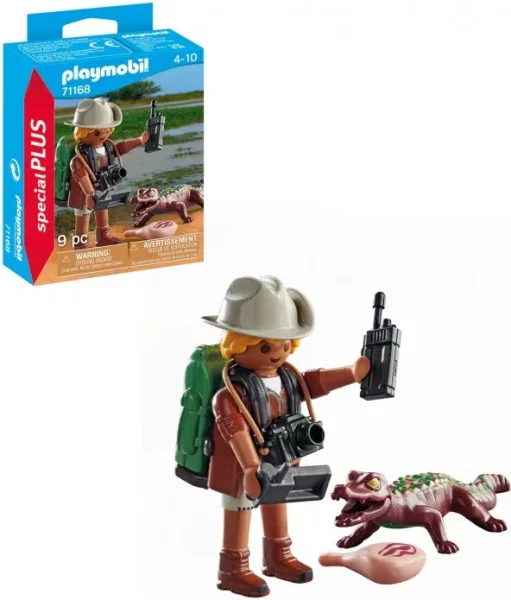 Playmobil investigador con caimán