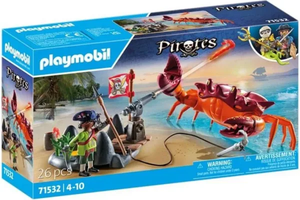 Playmobil batalla con el cangrejo gigante