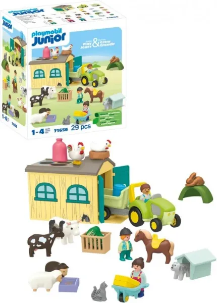 Playmobil junior aventura en la granja con tractor remolque y animales