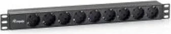 Regleta alimentacion equip rack 19 pulgadas 1u 9 tomas 3500w cable 1.8m