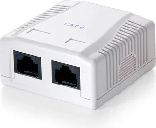 Roseta de superficie equip cat6 utp 2 puertos hembras rj45