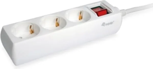 Regleta equip con 3 tomas cable de red de 1.5 metros y boton de apagado encendido