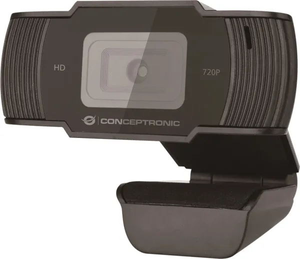 Webcam HD conceptronic amdis05b - 720p ( 1080 interpolado) - USB 2.0 - 30 fps - angulo vision 68º - microfono integrado