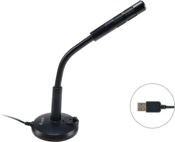 Microfono sobremesa equip onmidireccional USB brazo flexible boton mute