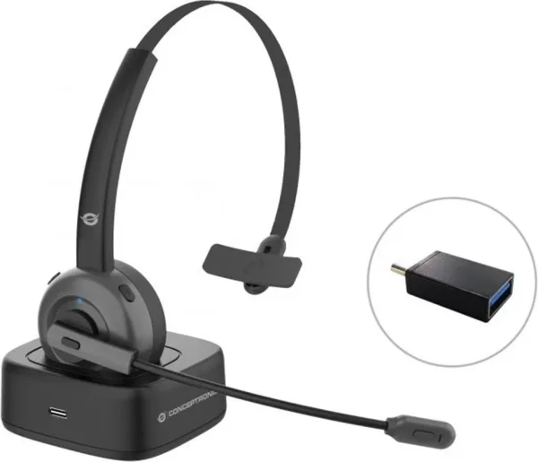 Auricular conceptronic Bluetooth polona03bd con base de carga headset mono