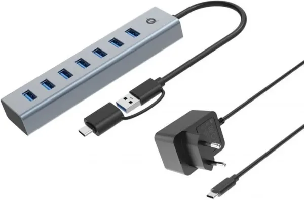 Hub USB 3.0 conceptronic hubbies21gp 7 puertos USB - c a 7xusb - a con alimentador