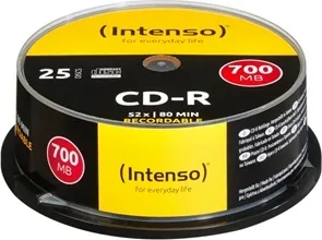 Tarrina de cd - r virgenes intenso 700mb - 80 min 25 unidades