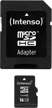 Tarjeta memoria microSD intenso 16gb cl10 + adaptador SD