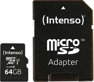 Tarjeta memoria micro SD intenso 64gb uhs - i cl10 + adaptador SD