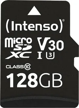 Tarjeta memoria micro SD intenso 128gb profesional v30 + adaptador SD
