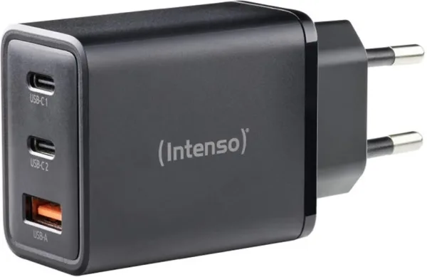 Intenso | Cargador pared GaN W65ACC| negro