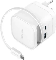 Cargador de pared intenso 65w gan w65acic retractil blanco