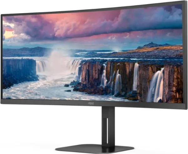 Monitor Profesional Ultrapanorámico Curvo AOC CU34V5C/BK 34"/ WQHD/ Multimedia/ Negro