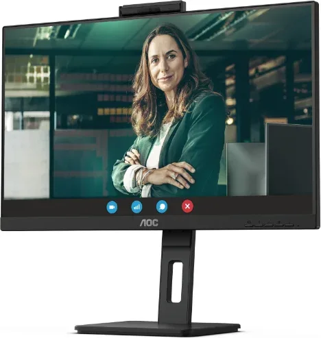 Monitor Profesional AOC 24P3QW 23.8"/ Full HD/ Webcam/ Multimedia/ Regulable en altura/ Negro