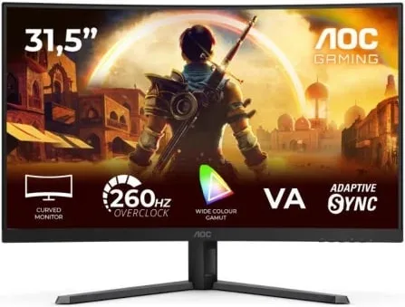 Monitor Gaming Curvo AOC C32G42ZE 31.5"/ Full HD/ 0.3ms/ 240Hz/ VA/ Negro