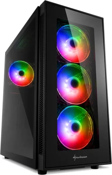 Caja Atx Sharkoon Tg5 Pro 2Xusb3.0 2Xusb2.0 sin Fuente RGB Negro