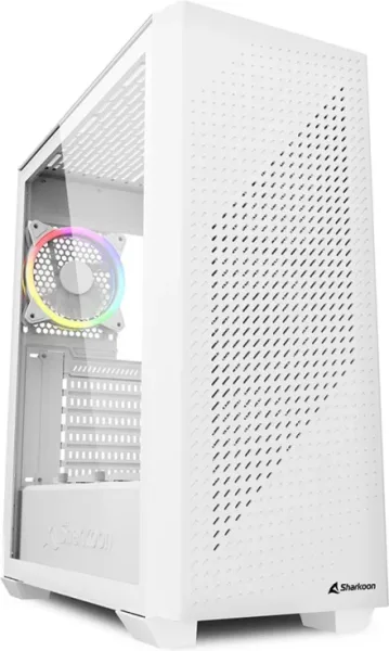 Caja Midi Atx Sharkoon Vs9 RGB Blanca 2 USB-A 3Xvent 120Mm S/Fuente Blanco