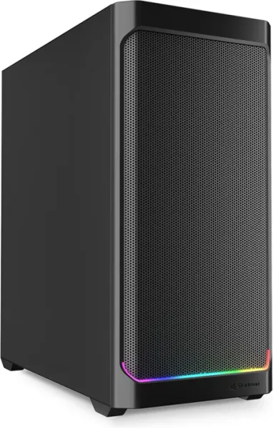 Caja Gaming Atx Sharkoon Ak4 2Xvent 120Mm 3Xusb Sn Fuente Negro RGB Strip