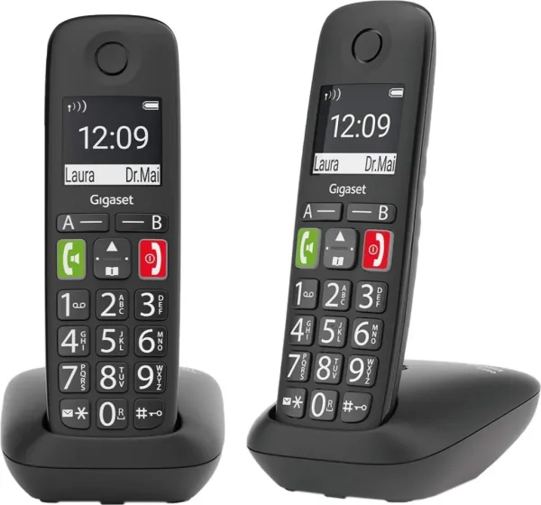 Telefono fijo inalambrico gigaset e290 duo negro 300 numeros -  42 tonos