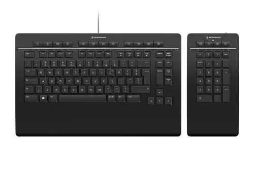 3Dconnexion Keyboard Pro with Numpad teclado Oficina USB + RF Wireless + Bluetooth QWERTY Internacional de EE.UU. Negro