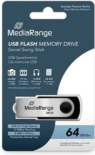 Pendrive 64GB USB 2.0 Mediarange Silver-Black