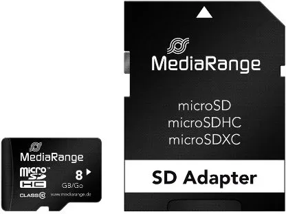 Mem Micro Sdhc 8GB Mediarange + Adaptador SD